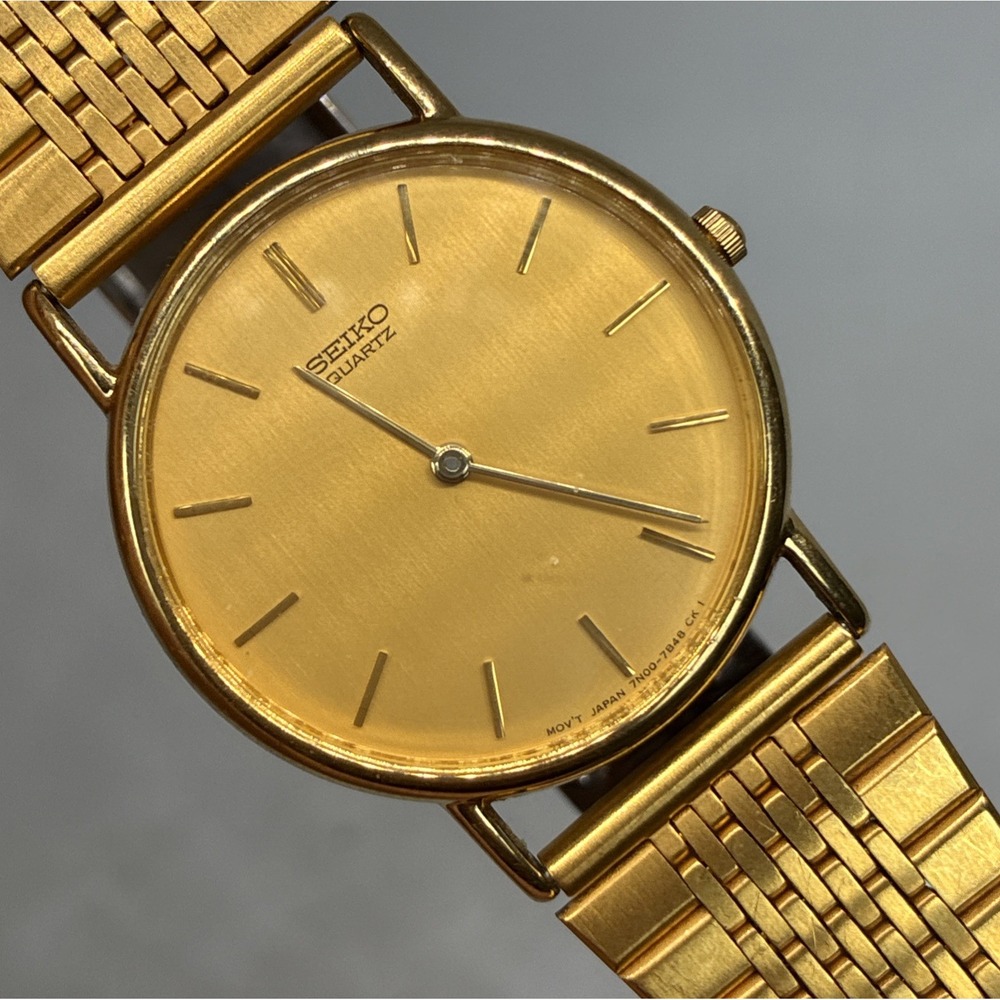 SEIKO Quartz 7N00-7A40 Gold Tone - 31mm unisex watch working!